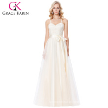 Grace Karin Spaghetti Straps Cross Back Champagne Voile Ball Gown Prom Dress 8 Tamanho US 2 ~ 16 GK000123-1